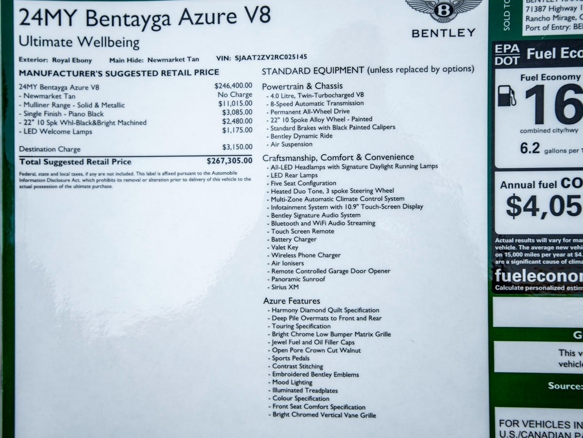 2024 Bentley Bentayga Azure V8